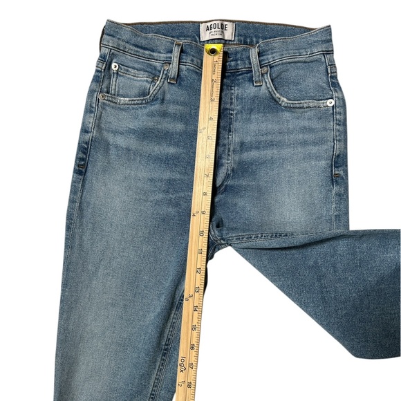 Agolde “Nico” High Rise Slim Fit Jeans, Button Fly, Cutoff Hem — Size 25 - Picture 4 of 8